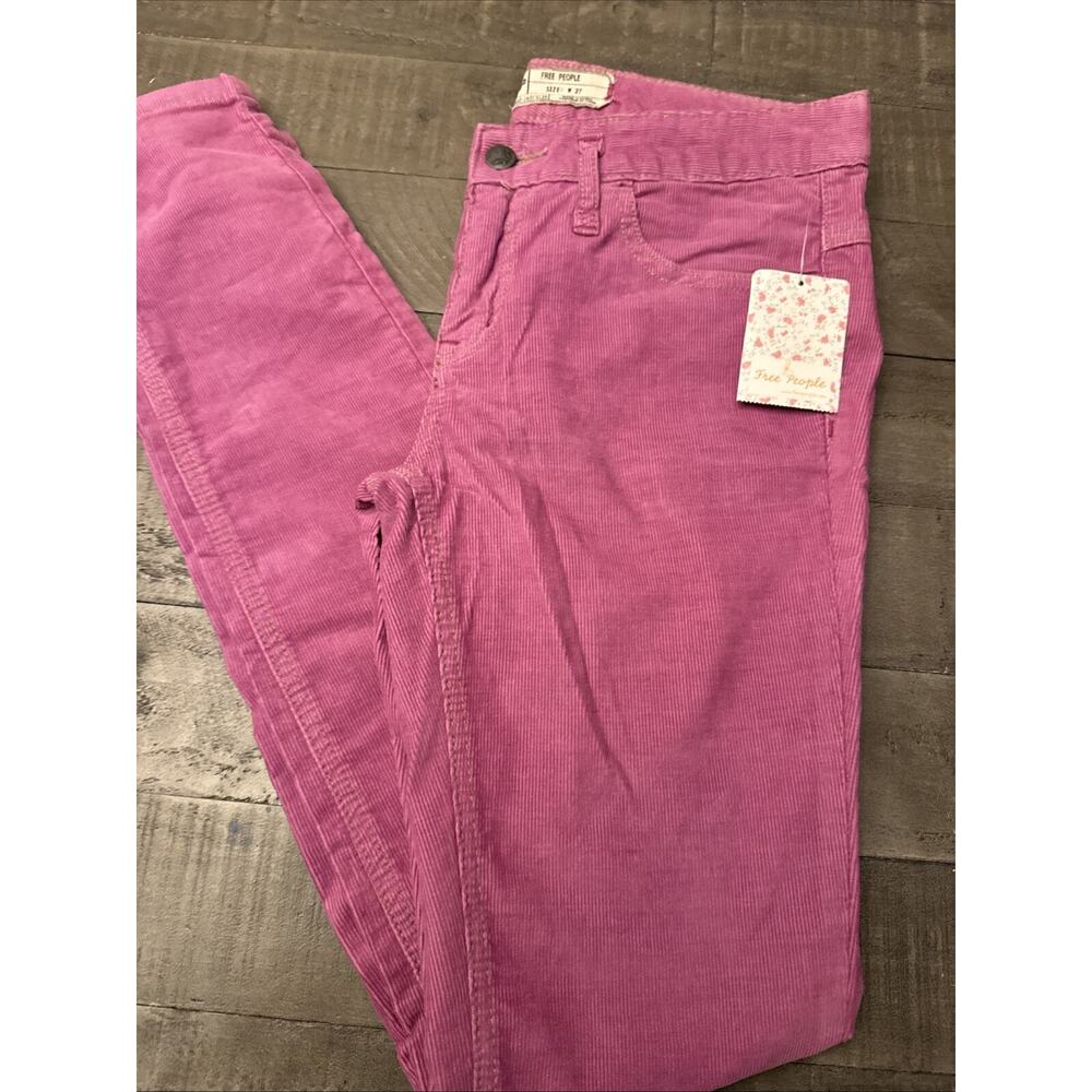 NEW Free People FP Jeans Corduroy Pants Hot Rose SZ 27 Pink Straight